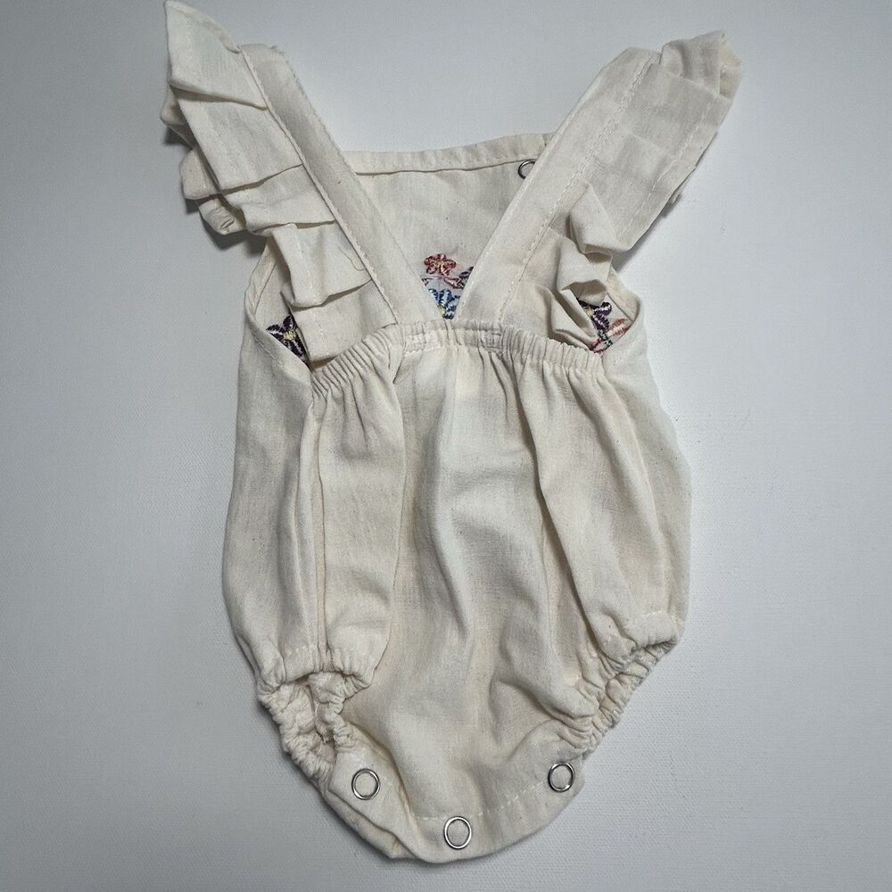 Mexican Embroidered Floral Folk Manta Bodysuit One Piece Romper Baby 0-6 Mos - Picture 2 of 7